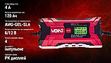 Зарядний пристрій імпульсний VOIN 6&12V/0.8-4.0A/3-120AHR/LCD (VL-144), фото 5