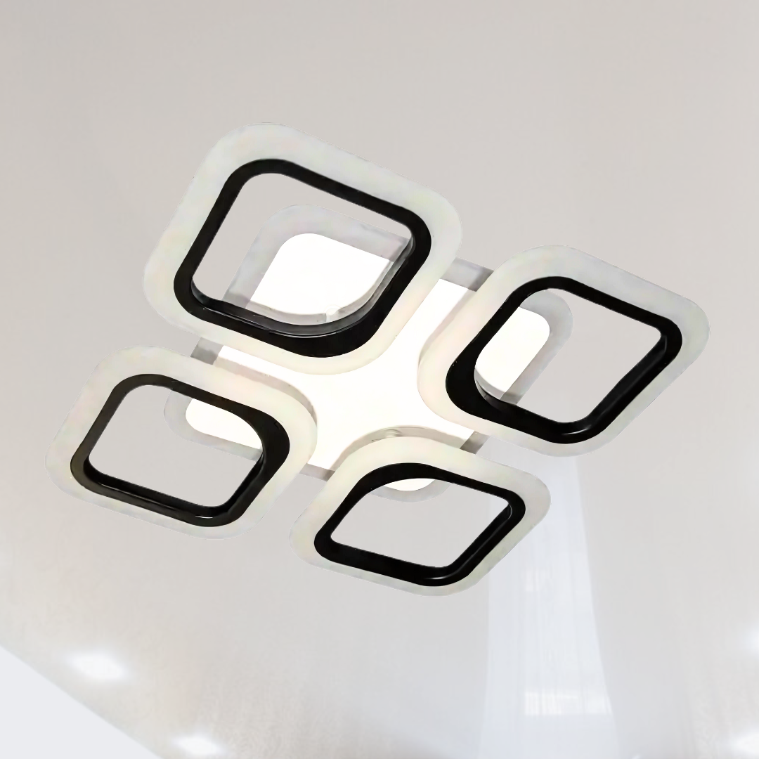 Стельова лед люстра Vatan Light 72W до 18 кв.м колір Чорний 1136/4 BK 3color