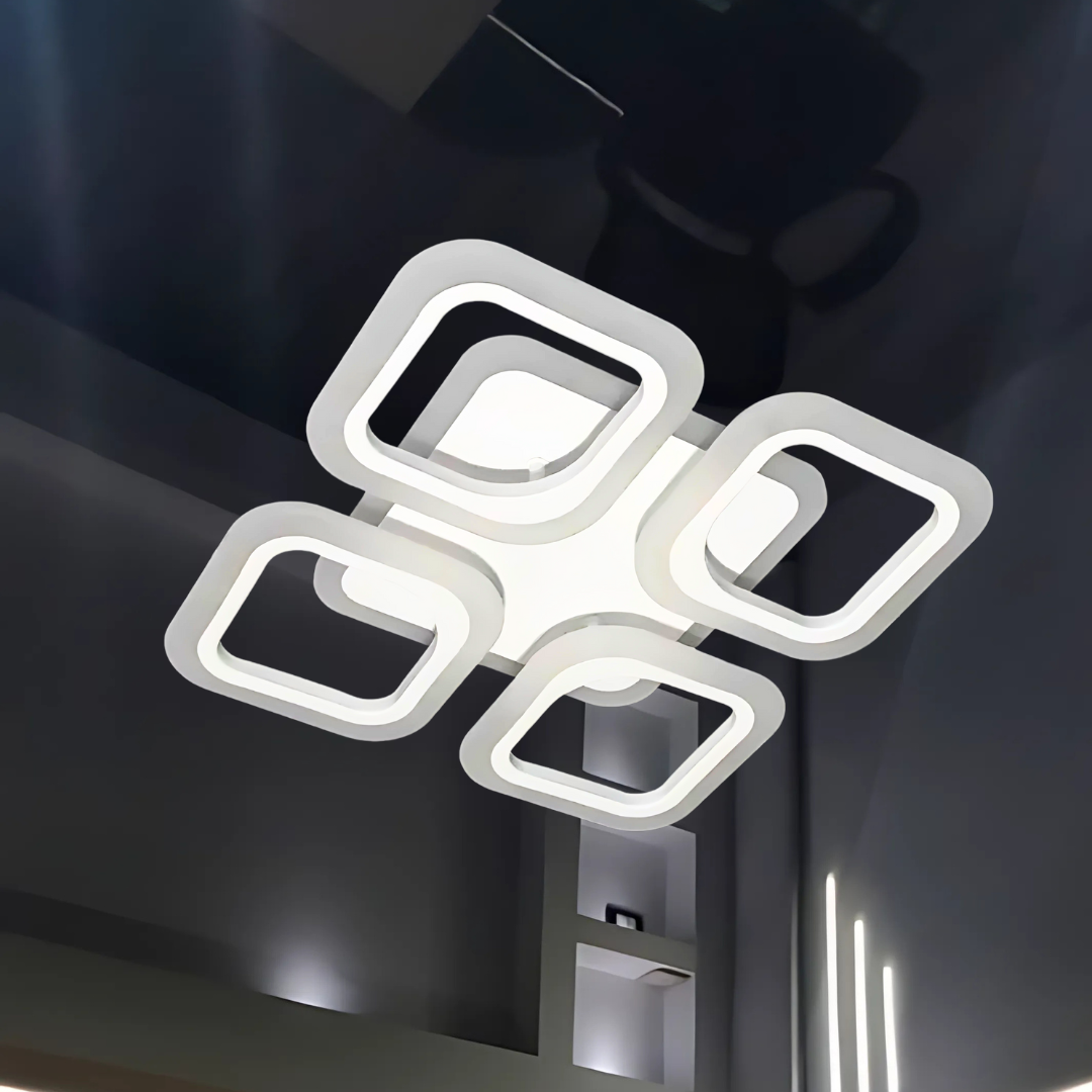 Невелика світлодіодна люстра з пультом Vatan Light 72W до 18 кв.м колір Білий 1136/4 WH 3color