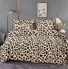 Полуторний комплект постільної білизни на блискавці 150*220 Сатин Люкс (23623)