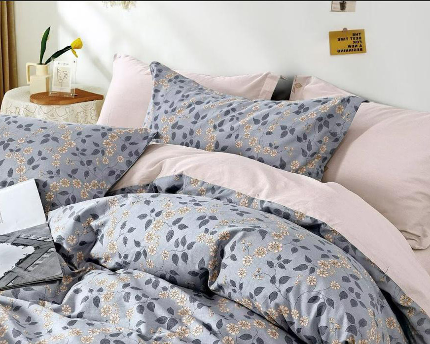Двоспальний комплект постільної білизни на блискавці євро 200*220 Сатин Люкс (23636)