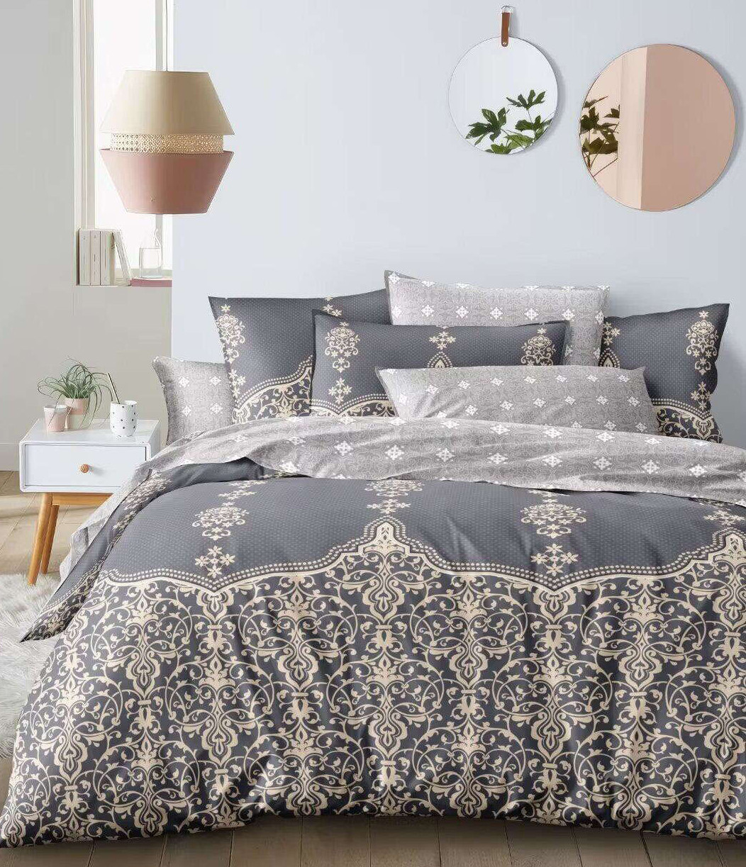 Двоспальний комплект постільної білизни на блискавці євро 200*220 Сатин Люкс (23641)