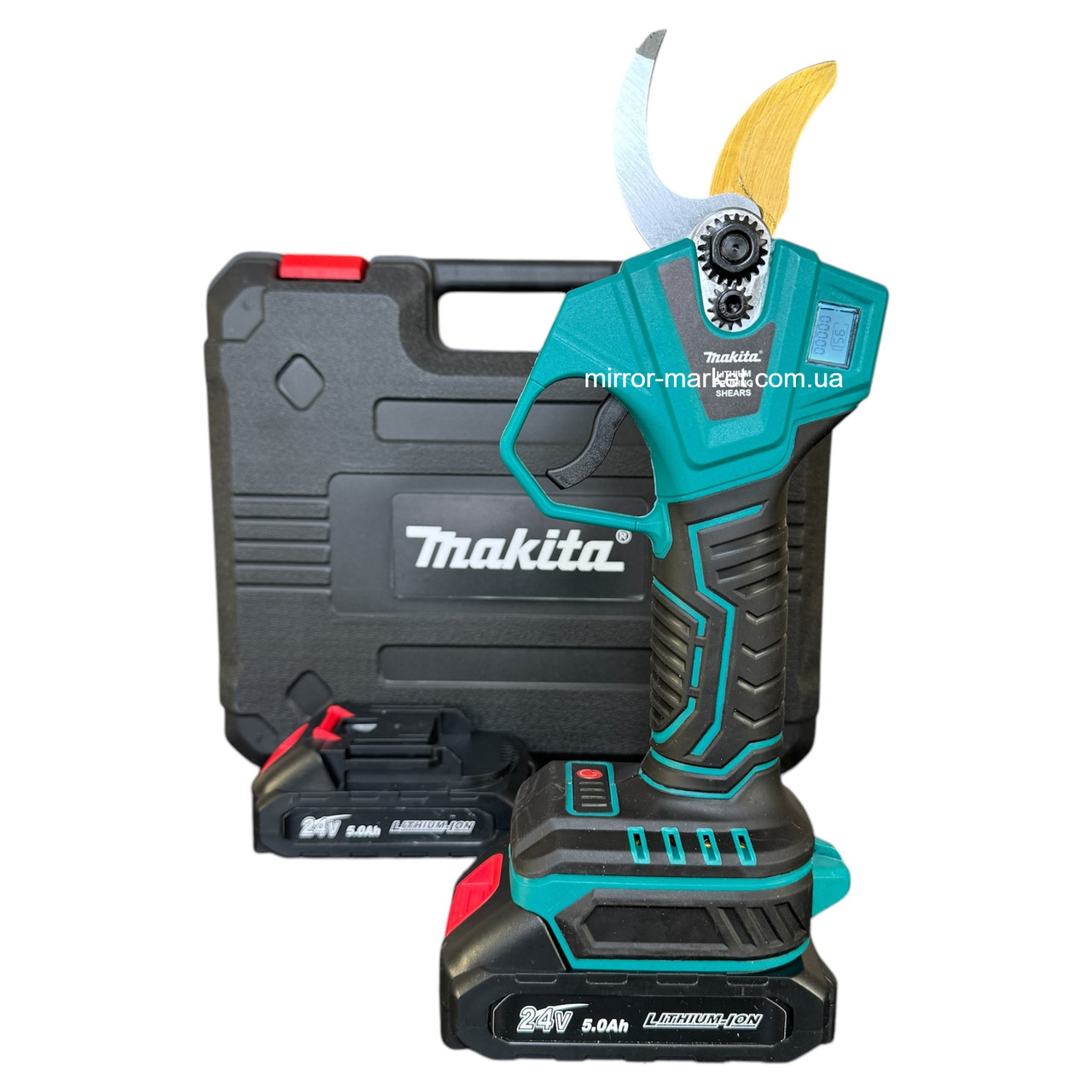 Акумуляторний секатор Makita DUP 270 (24V, 5AH). Електросекатор Макіта для гілок.
