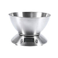 Ваги кухонні електронні 5 кг Sokany SK-1204 з чашею, хром