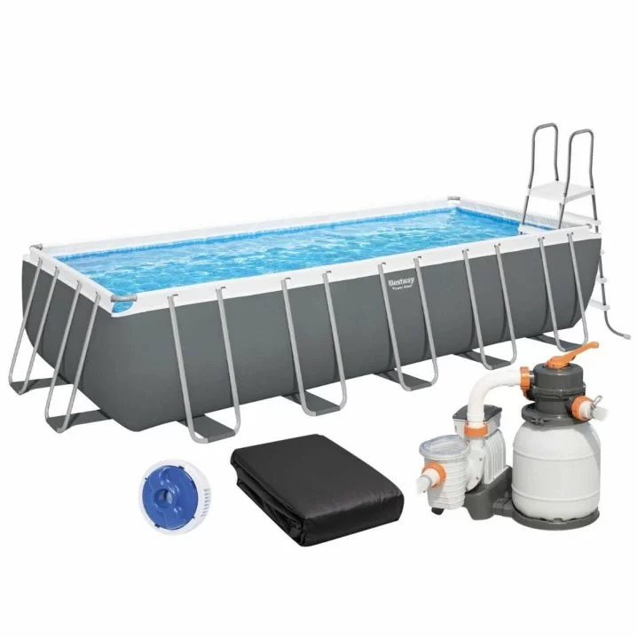 Каркасний басейн Bestway 5612B (640х274х132 см) з пісочним фільтром, драбиною і тентом