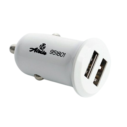 Автомобільний зарядний пристрій APRO 951801 2USB 12V/24V 5V 2,1А компакт білий