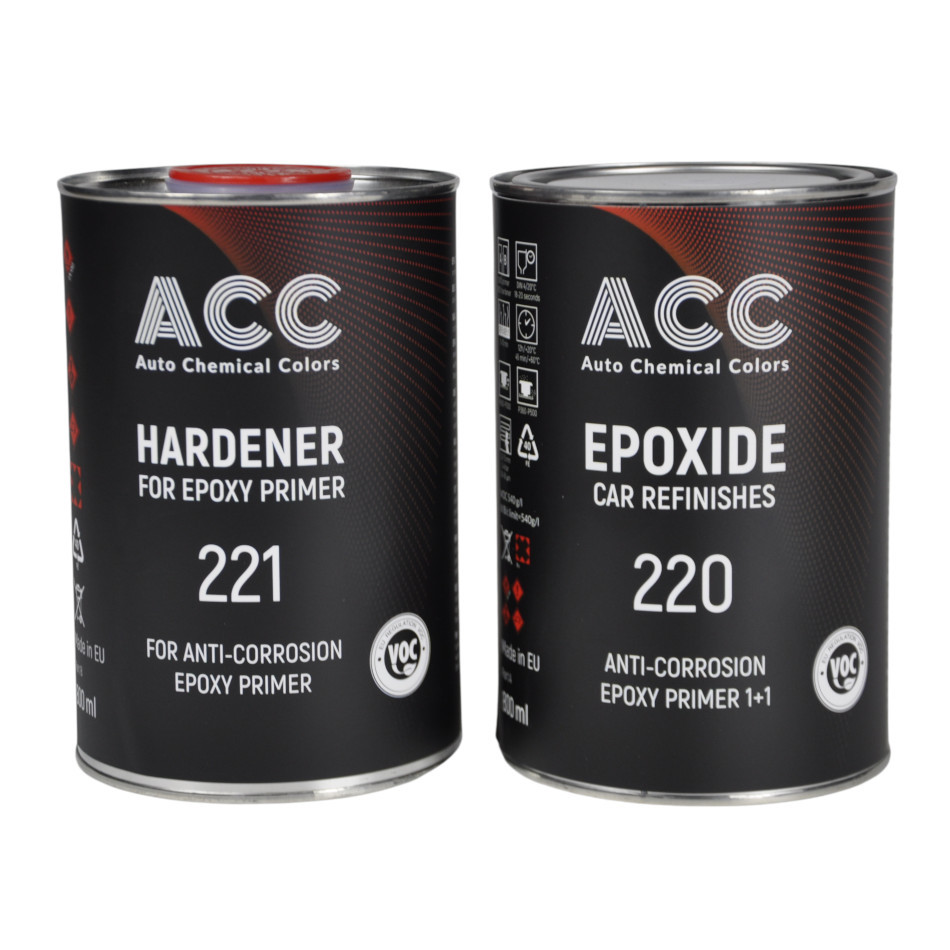 Епоксидний грунт ACC Epoxide Car Refinishes 220 чорний 0.8 (із затвердником 0.8 л), фото 1