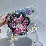 Сквіш « Таба лапка» чорна з рожевим блискучим, фото 3