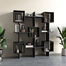 Стелаж відкритий для книг і декоративних елементів із ДСП Стильна книжкова полиця геометрична 180 см, фото 2