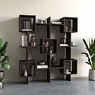 Стелаж відкритий для книг і декоративних елементів із ДСП Стильна книжкова полиця геометрична 180 см, фото 3