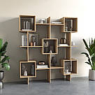 Стелаж відкритий для книг і декоративних елементів із ДСП Стильна книжкова полиця геометрична 180 см, фото 5