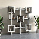 Стелаж відкритий для книг і декоративних елементів із ДСП Стильна книжкова полиця геометрична 180 см, фото 6