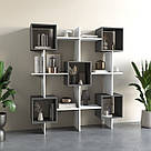 Стелаж відкритий для книг і декоративних елементів із ДСП Стильна книжкова полиця геометрична 180 см, фото 7