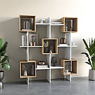 Стелаж відкритий для книг і декоративних елементів із ДСП Стильна книжкова полиця геометрична 180 см, фото 8