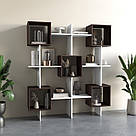 Стелаж відкритий для книг і декоративних елементів із ДСП Стильна книжкова полиця геометрична 180 см, фото 9