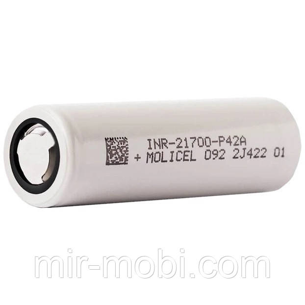 Акумулятор високострумовий Molicel INR-21700-P42A, 21700, 4200 mAh, струм розряду - 45A
