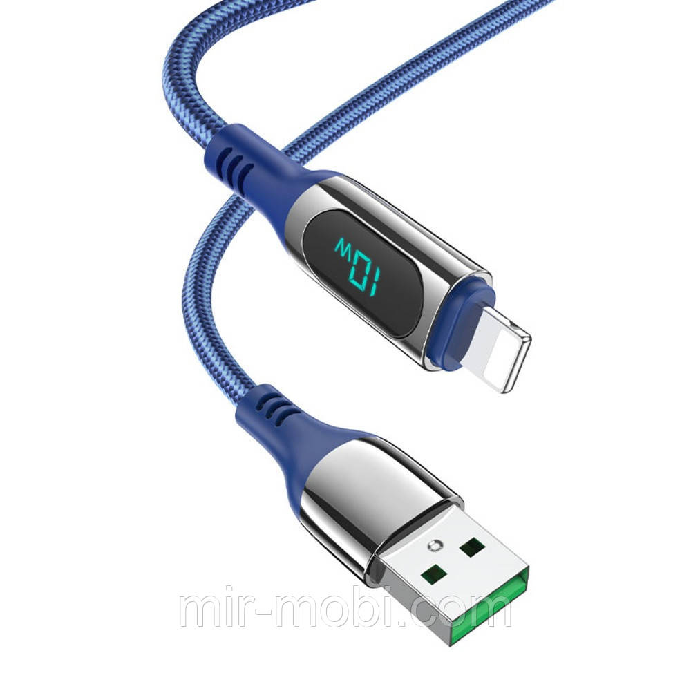Кабель Hoco S51 Extreme, Lightning, 1.2m, 2.4A, Blue