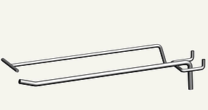 Гачок одинарний на експопанель із цінникотримачем, на скобі, 100 мм