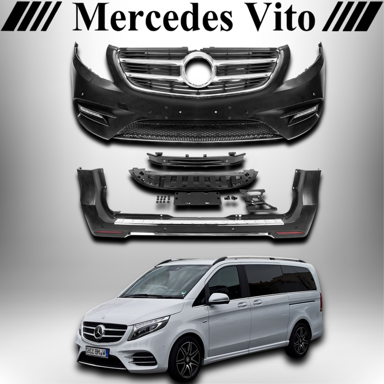 Автомобільний обвіс комплект рестайлінгу V-class AMG для Мерседес Віто W447 Mercedes Vito W447 2014г і вище