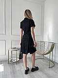 Чорне приталене плаття із замші в діагональ, фото 7