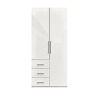 Шафа дводверна розпашна Magnum з трьома шухлядами Білий Глянець TM Міро Марк