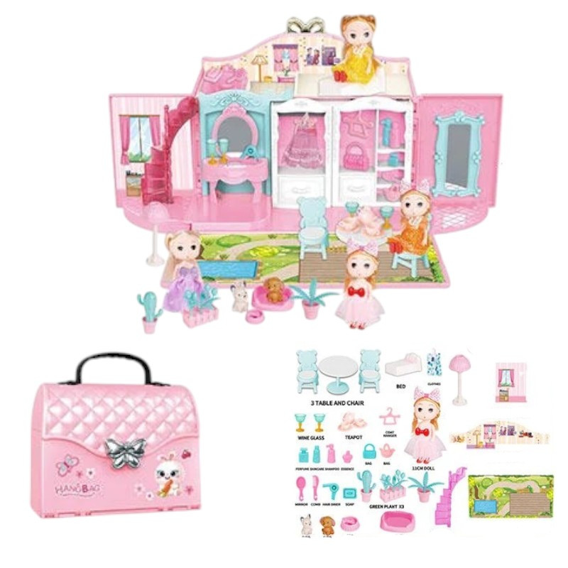 Ляльковий будиночок (лялька, меблі, улюбленці, коробки) 6688-52