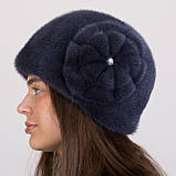 Жіноча норкова шапка "Кулька Дві Ромашки", фото 3