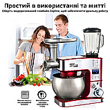 Універсальний кухонний комбайн Zepline 7 в 1 з нержавіючою чашею 6 л  Комбайн-м'ясорубка з блендером 4200 Вт, фото 3