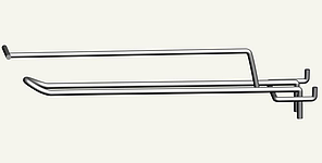 Гачок одинарний на експопанель з цінникотримачем, на скобі, 100 мм