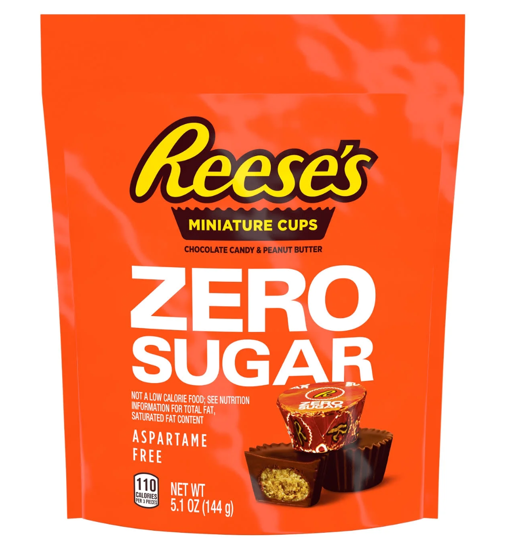 Цукерки Reese's Zero Sugar Miniatures Chocolate Peanut Butter Cups Candy 144г, фото 1