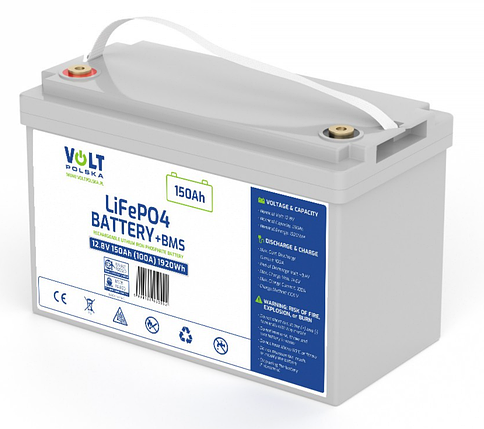 Акумулятор Volt Polska LiFePO4 12,8V 150Ah (100A) + BMS (6AKLI15012), фото 1