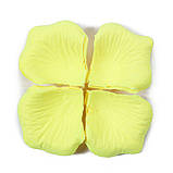 Штучні пелюстки троянд 100 штук 45 на 40 мм жовтий, фото 2