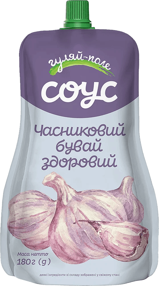 Соус Часниковий 40% Гуляйполе 180 г дой-пак