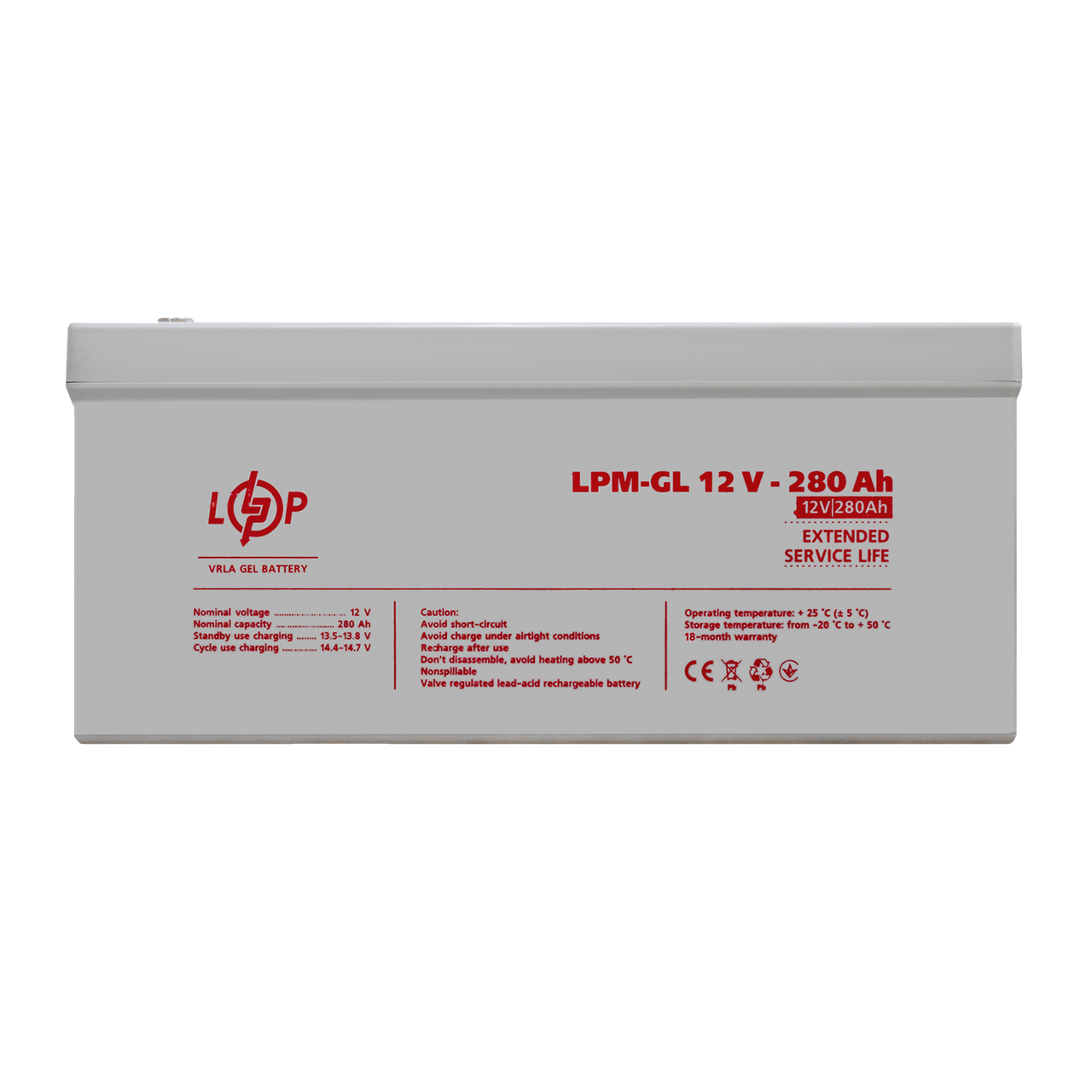 Акумулятор гелевий LPM-GL 12V - 280 Ah, фото 1