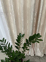 Тканина для штор мармуру велюр молочний