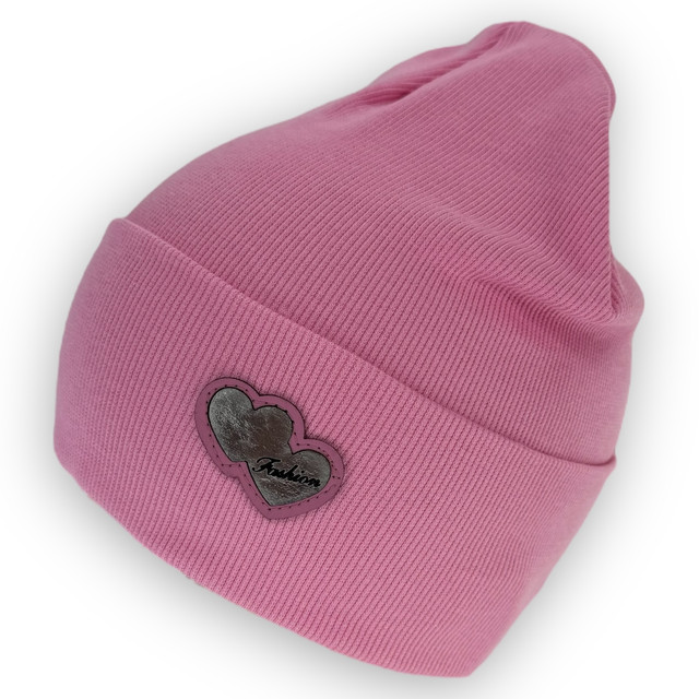 Двойная трикотажная шапка для девочки Весеняя шапка для девочки