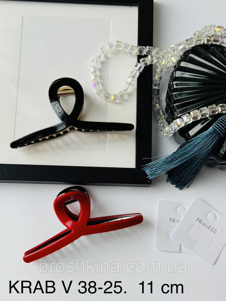 Краби для волосся металеві 11 см 4 шт/уп оптом, фото 1