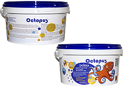 Затирка фуга Октопус (Octopus Zatirka) епоксидна двокомпонентна для швів плитки від 1 до 15мм відро 2.5 кг колір 8001 білий