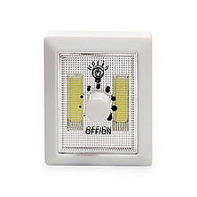 Нічник вимикач світлодіодний 8772A COB-2 з регулятором яскравості бездротовий на батарейках 3хААА