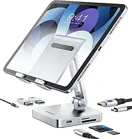 Док-станція BYEASY з USB C Hub Stand, з підтримкою 4K HDMI, PD Charging, SD/Micro SD Card Reader