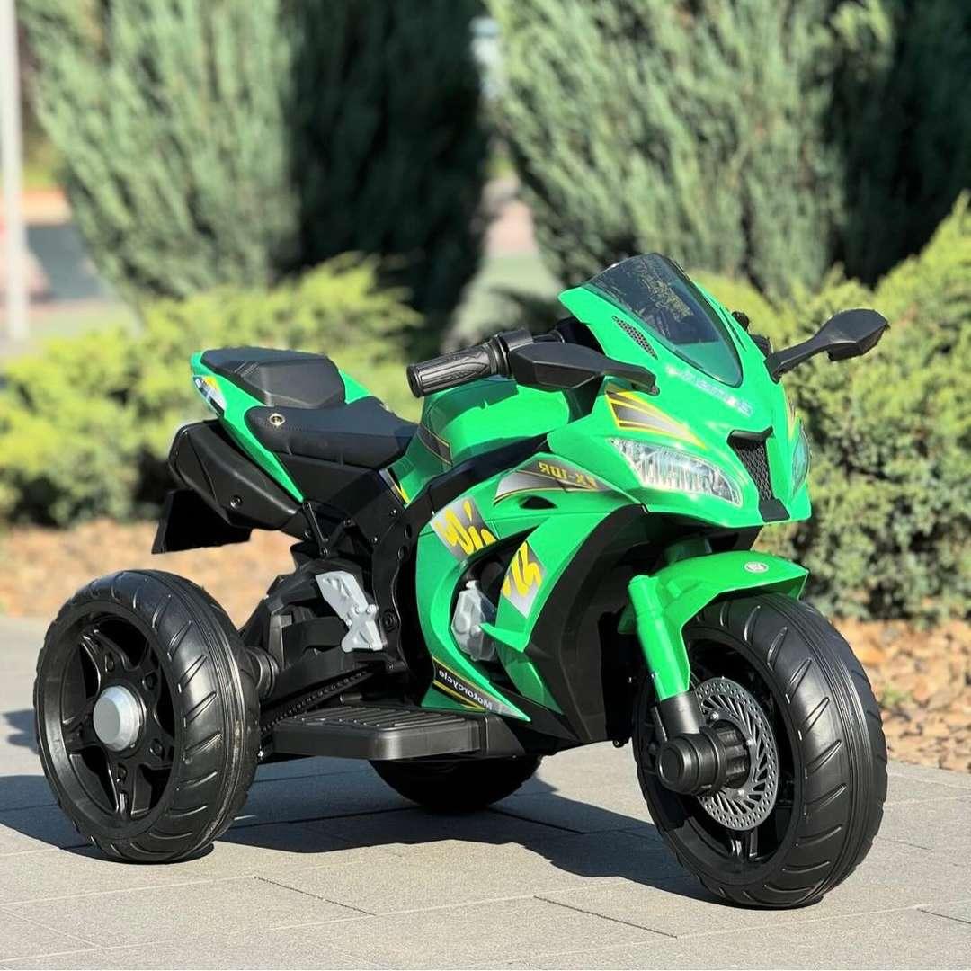 Дитячий електро мотоцикл триколісний на акумуляторі Bambi M 5806 для дітей 2-6 років Зелений