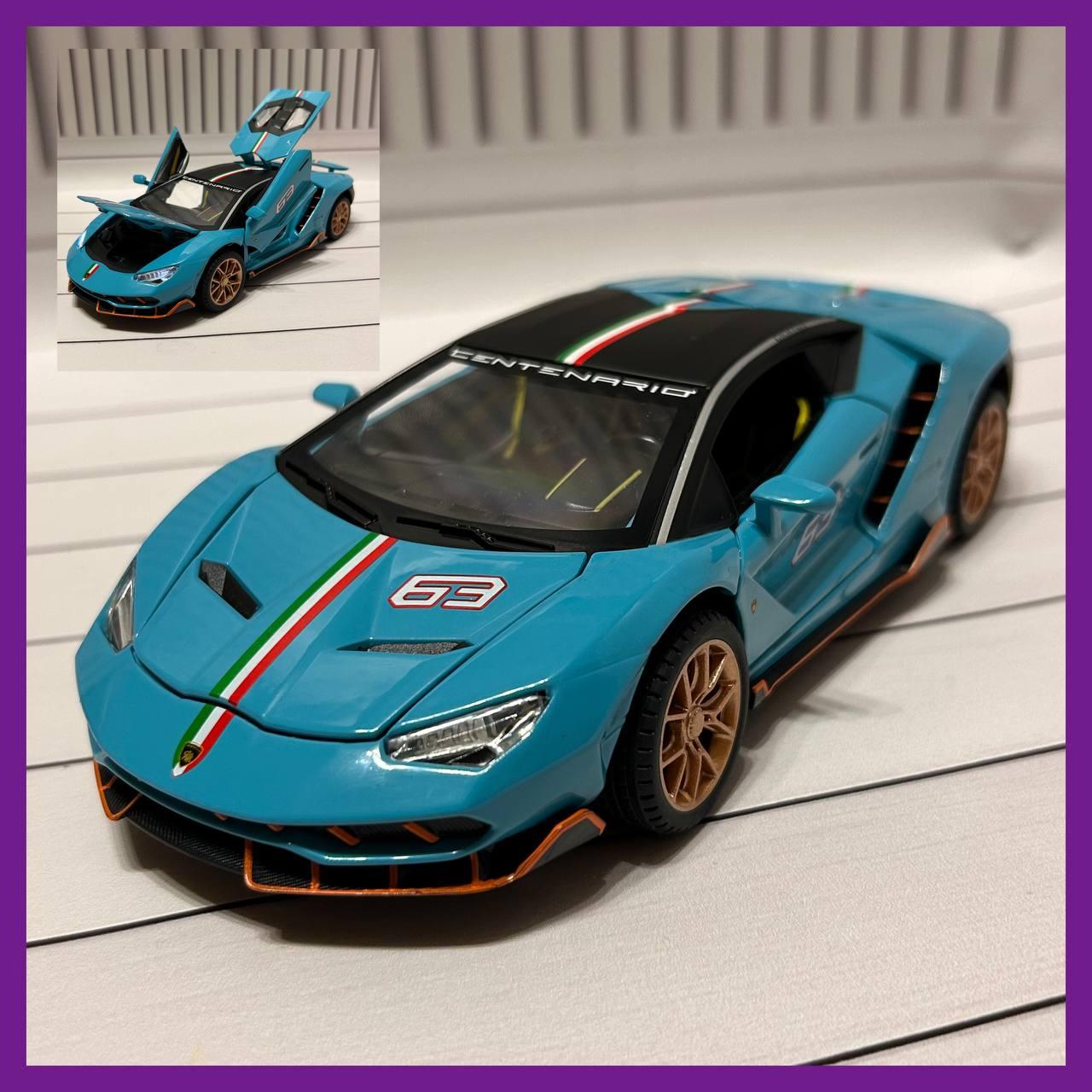 Дитяча машинка металева MiniAuto Lamborghini Centenario LP770 1:24 DC24283 Блакитний, фото 1