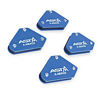 Струбцина магнітна для зварювання 30°, 4 MINI 45°, 90°, 135° 4кг "трикутник" набір Asta