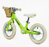 Велобіг "CORSO KIDDI" магнієва рама, колеса надувні резинові 12’’, алюмінієві обода, підставка для ніг, корзинка, фото 2