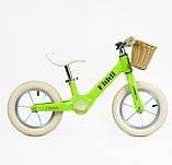 Велобіг "CORSO KIDDI" магнієва рама, колеса надувні резинові 12’’, алюмінієві обода, підставка для ніг, корзинка, фото 3