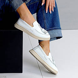 Білі шкіряні лофери натуральна шкіра колір в асортименті 38