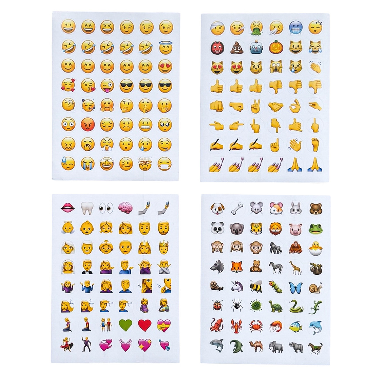 Наклейки стикери Смайлики Emoji 4 аркуші LifeFLUX, фото 1