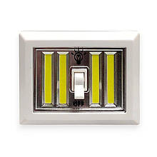 Нічник вимикач світлодіодний 604/7475 COB-4 з вимикачем бездротовий на батарейках 4хАА