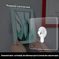 Гачки самоклеючі. Гачок прозорий настінний самоклеючий. Кріплення для картин, рамок та полиць 5шт