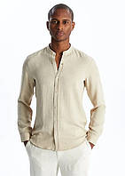 Бежева чоловіча сорочка LC Waikiki/ЛС Вайкікі з коміром-стійкою. фірмова Туреччина